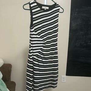 Loft XSP black/white striped dress